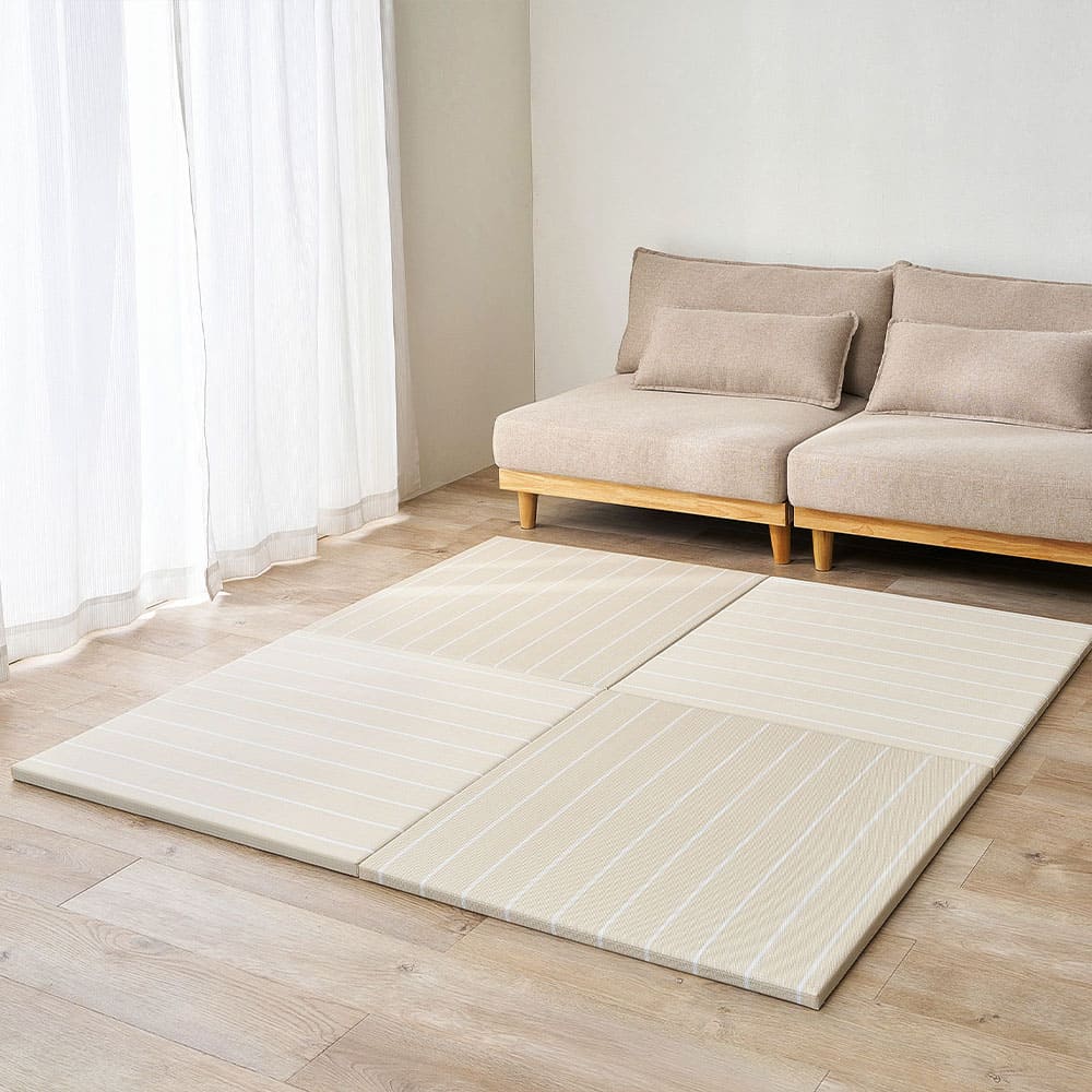 【6枚組】い草風置き畳 コトリナ ライトベージュ約82×82×2.5cm 【直送品】 返品・キャンセル・他商品と同時購入は不可