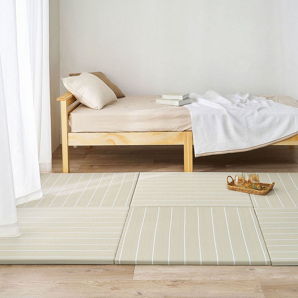 【12枚組】い草風置き畳 コトリナ ベージュ約82×82×2.5cm 【直送品】 返品・キャンセル・他商品と同時購入は不可