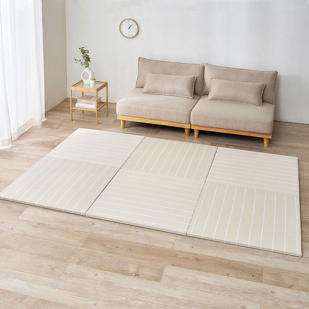 【12枚組】い草風置き畳 コトリナ ライトベージュ約82×82×2.5cm 【直送品】 返品・キャンセル・他商品と同時購入は不可