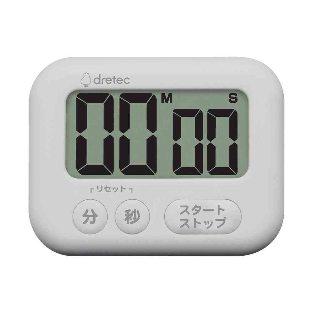 ドリテック 大画面タイマー「シャボン」ホワイト　T-614WT