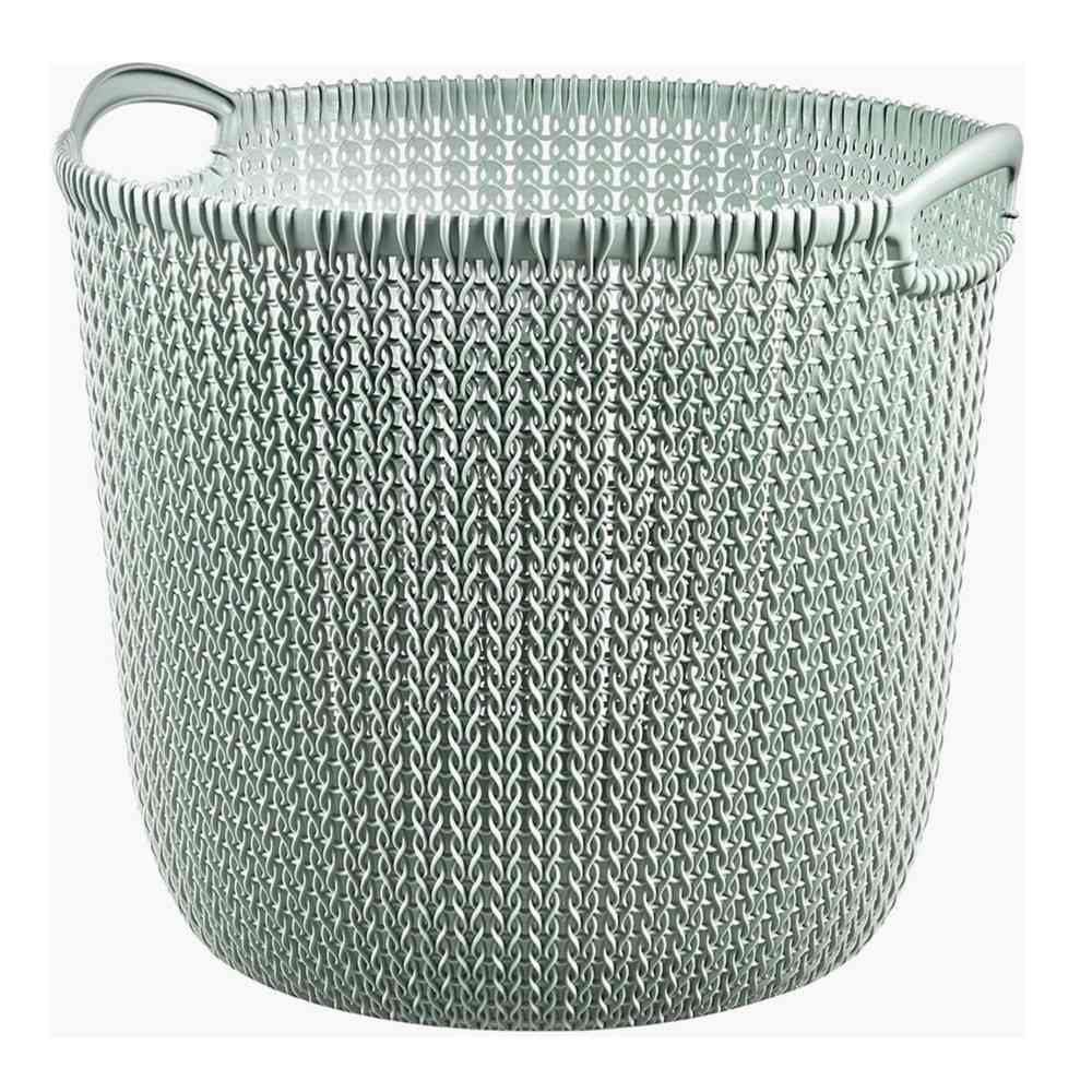 藤栄 Knit（ニット） ラウンドバスケット 30L ブルー CV-201