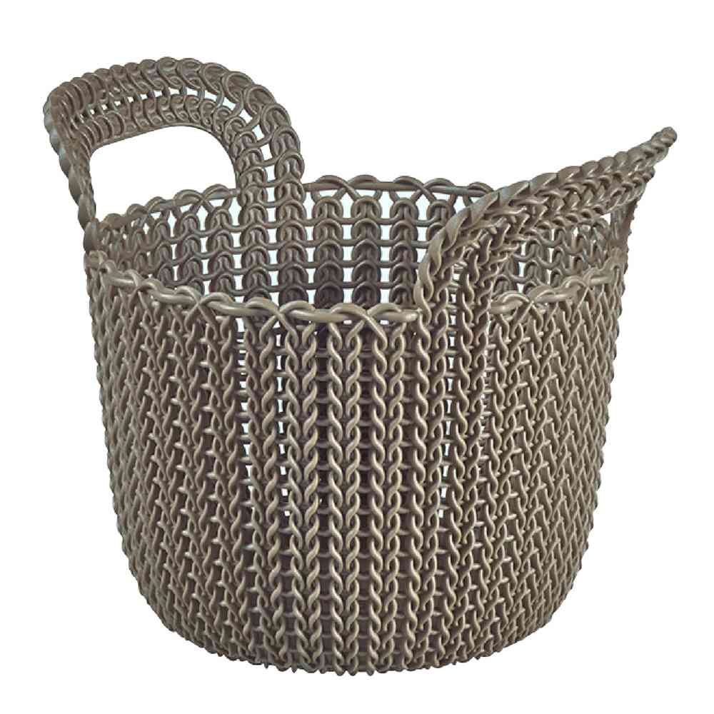 藤栄 Knit（ニット） ラウンドバスケット 3L ブラウン CV-006