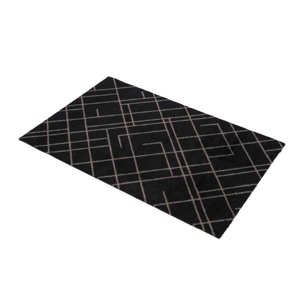 藤栄 tica copenhagen（チカ コペンハーゲン） フロアマット 60×90 LINES Black／Sand