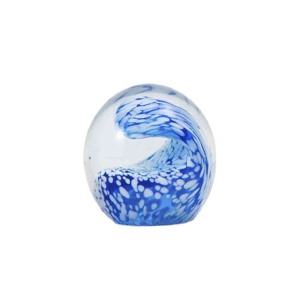 藤栄 ガラスインテリアオブジェ（Glass interior objects） ウェーブ ブルー