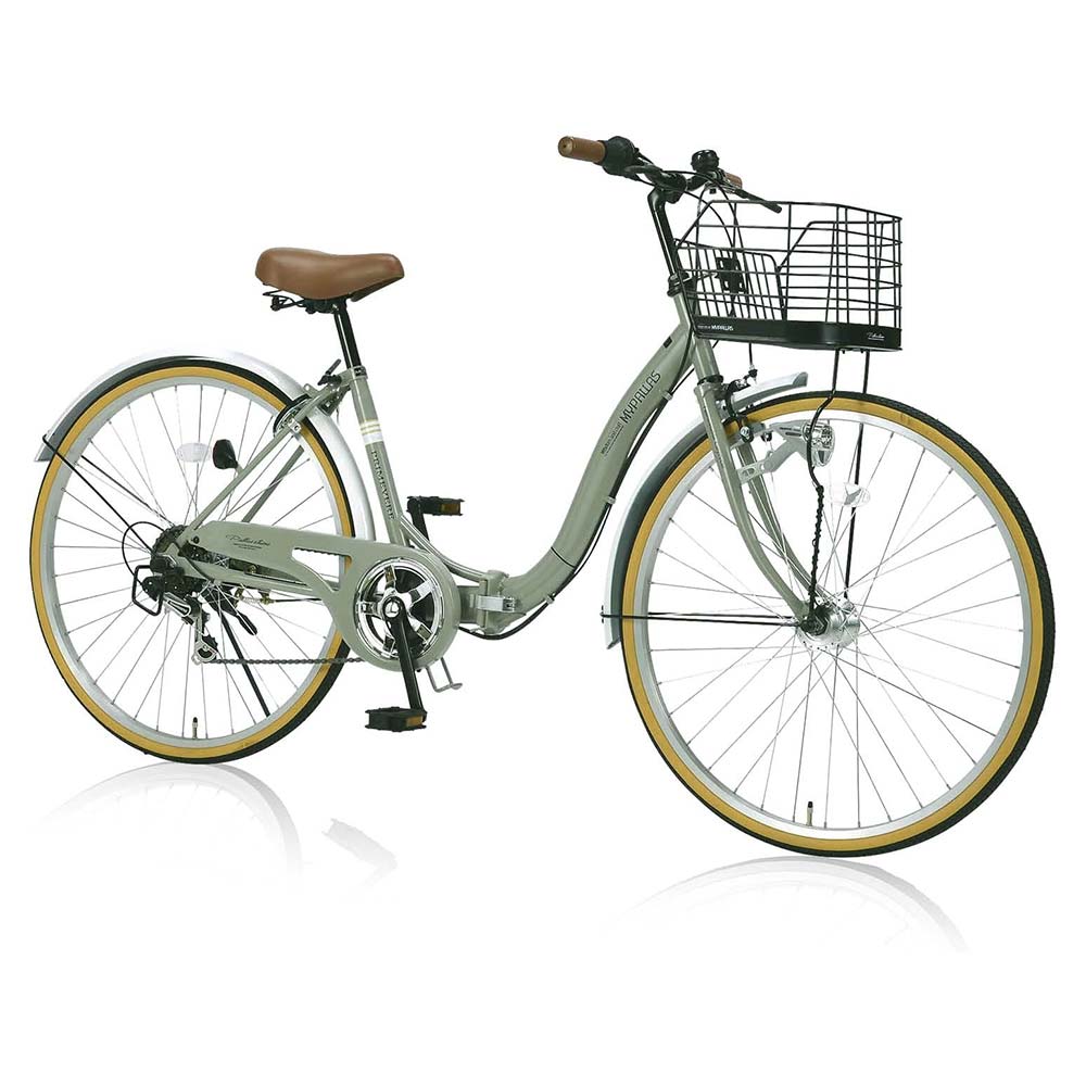 折りたたみシティサイクル 6段変速 オートライト MC509 メーカー直送▼返品・キャンセル不可【他商品との同時購入不可】