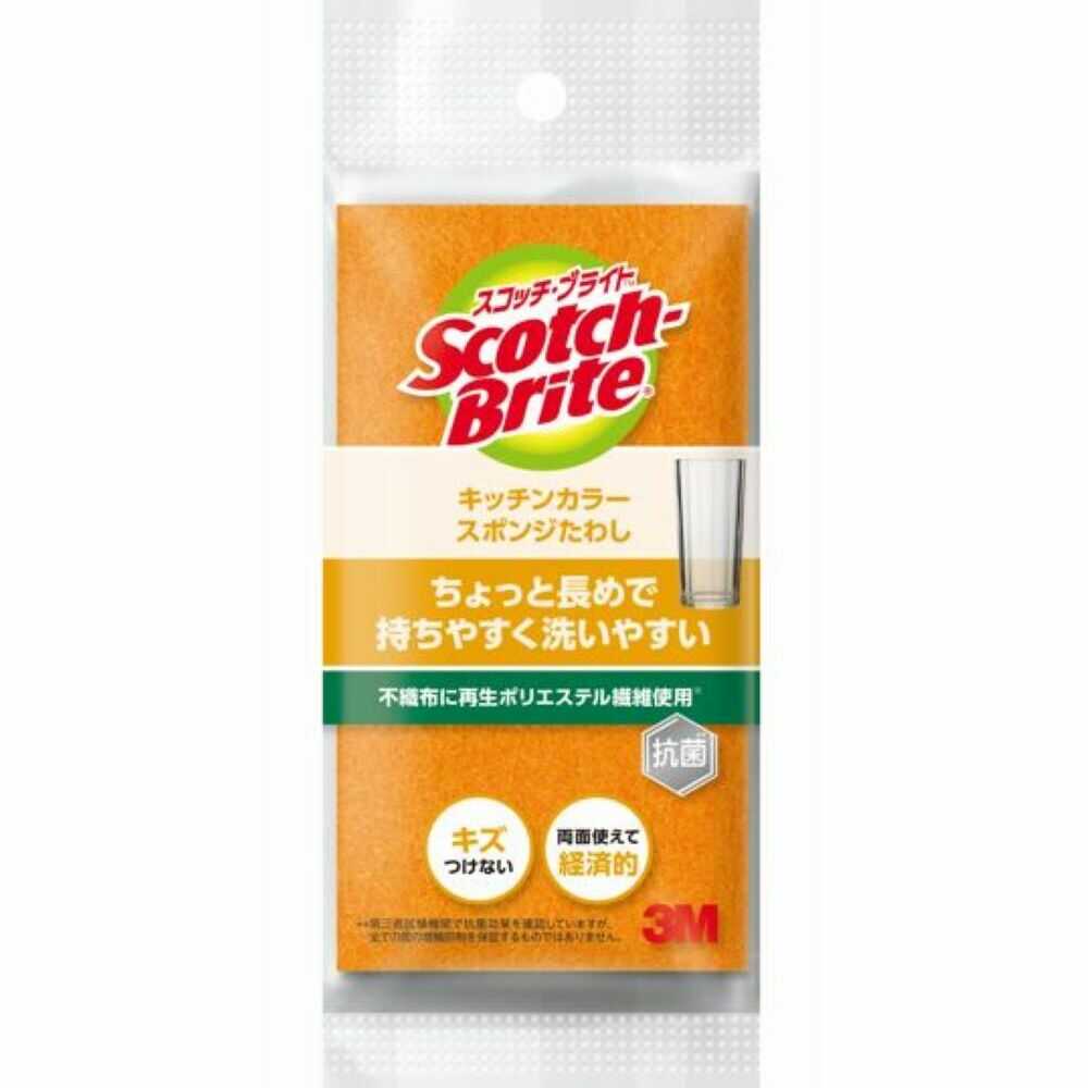 3M スコッチブライト キッチンカラースポンジオレンジ SS－74K ORE 1個