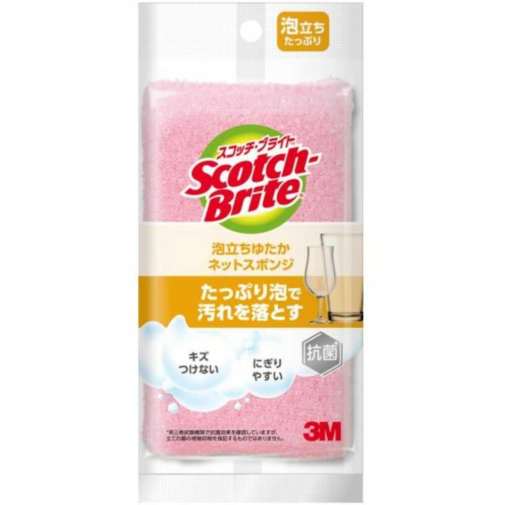 3M 泡立ちゆたかネットスポンジピンク 1個