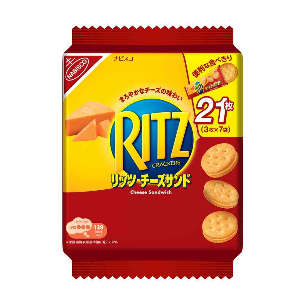 ◆モンテリーズ リッツ ファミリーパック チーズサンド 187g（個包装3枚×7袋）   [12個セット]