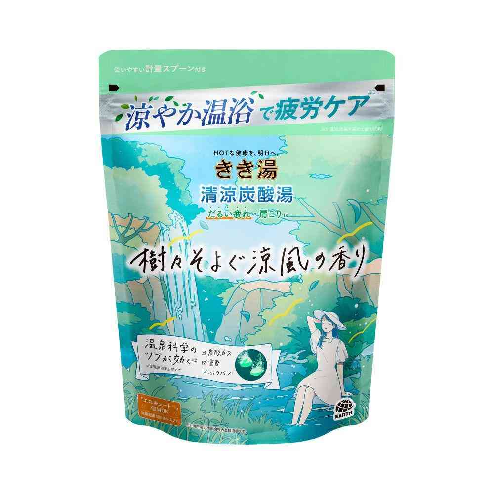 [医薬部外品]アース製薬 きき湯 清涼炭酸湯 樹々そよぐ涼風の香り 360g