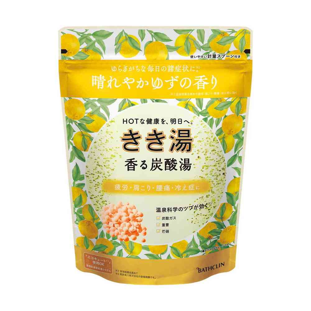 [医薬部外品]バスクリン きき湯 香る炭酸湯 ゆずの香り 360g
