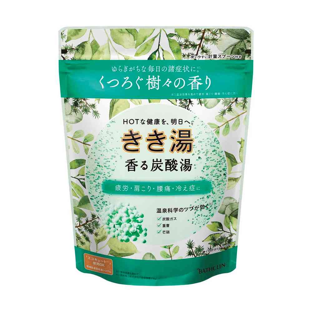 [医薬部外品]バスクリン きき湯 香る炭酸湯 樹々の香り 360g