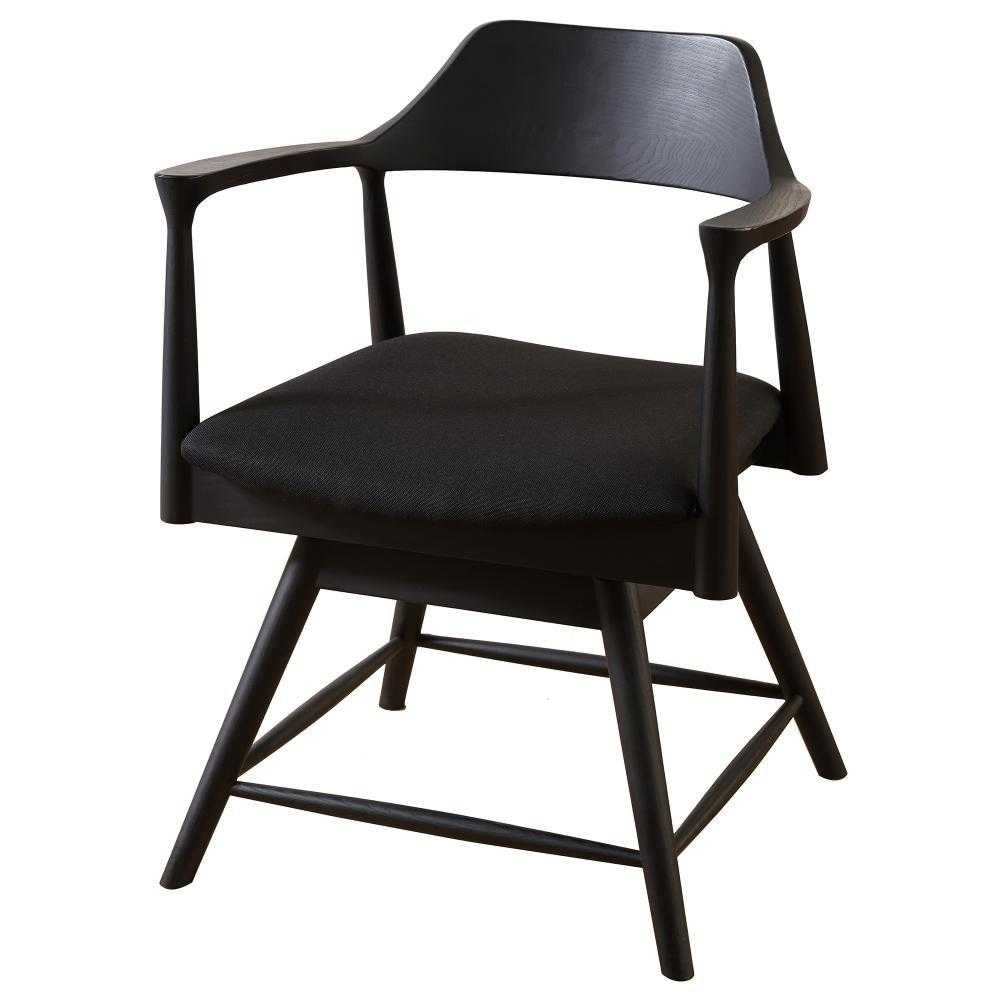 ダイニングチェア ロジャー 回転式 ブラック 合皮座面ブラック メーカー直送 ▼返品・キャンセル不可【他商品との同時購入不可】