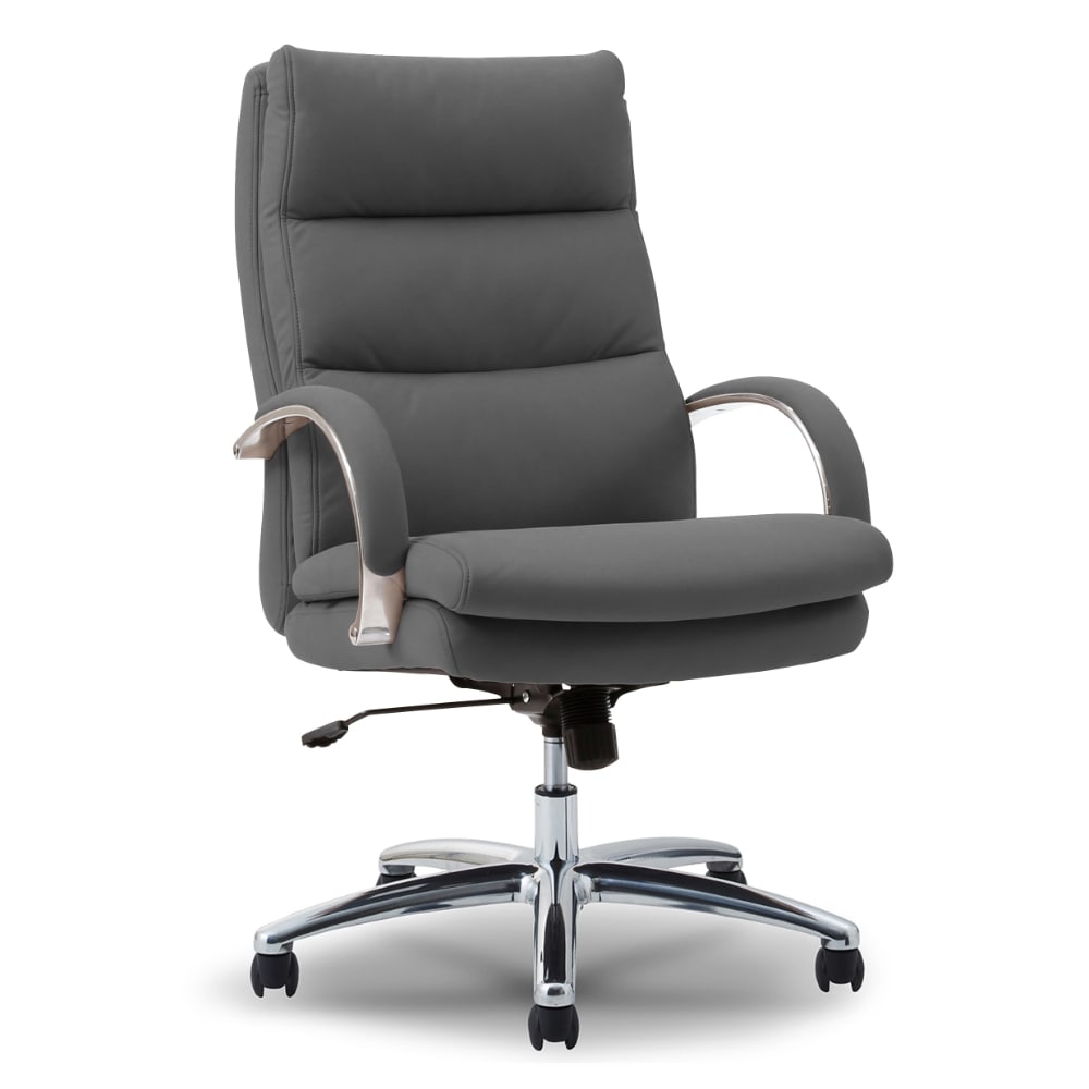 デスクチェア グラント ハイタイプ シルキーファイバー チャコールグレー 【直送品】 返品・キャンセル・他商品と同時購入は不可