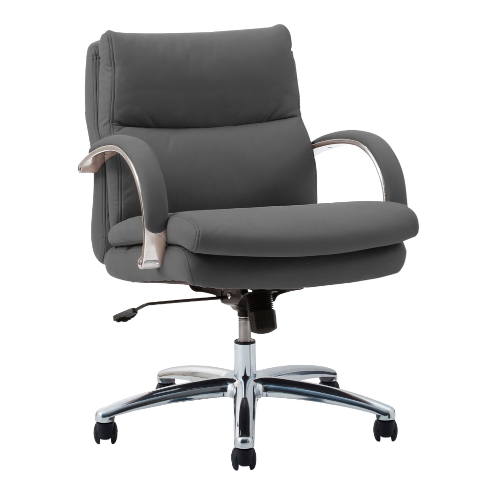 デスクチェア グラント ロータイプ シルキーファイバー チャコールグレー 【直送品】 返品・キャンセル・他商品と同時購入は不可