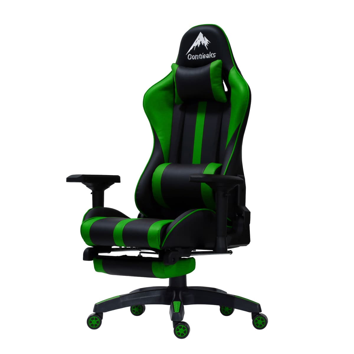 ルセルV3 オットマン付き ゲーミングチェア グリーン メーカー直送 ▼返品・キャンセル不可【他商品との同時購入不可】