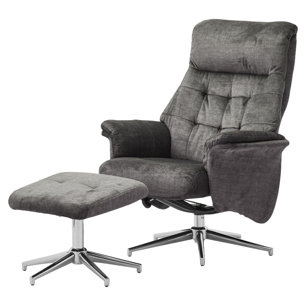 リクライナー ドルフィン ファブリック ダークグレー 【直送品】 返品・キャンセル・他商品と同時購入は不可