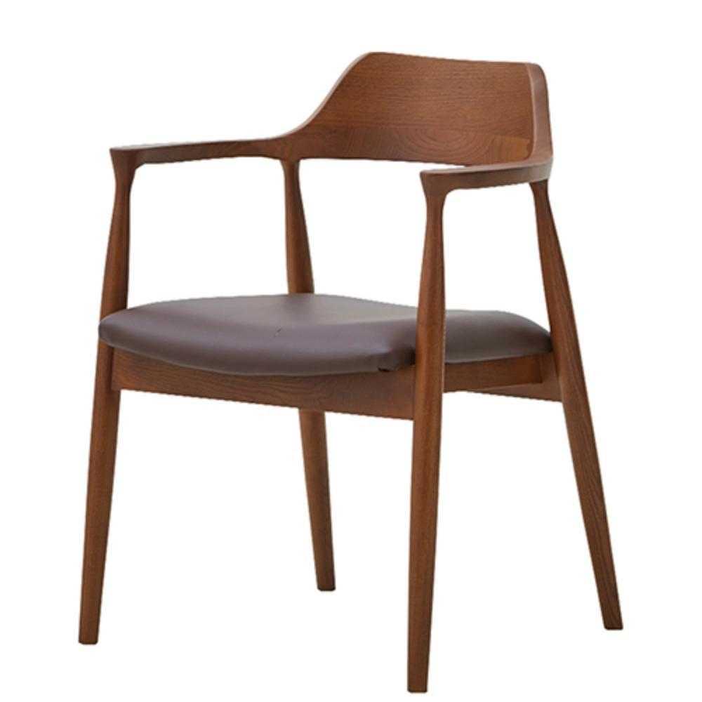 ダイニングチェア ロジャーG型 ウォールナット 合皮座面ブラウン メーカー直送 ▼返品・キャンセル不可【他商品との同時購入不可】