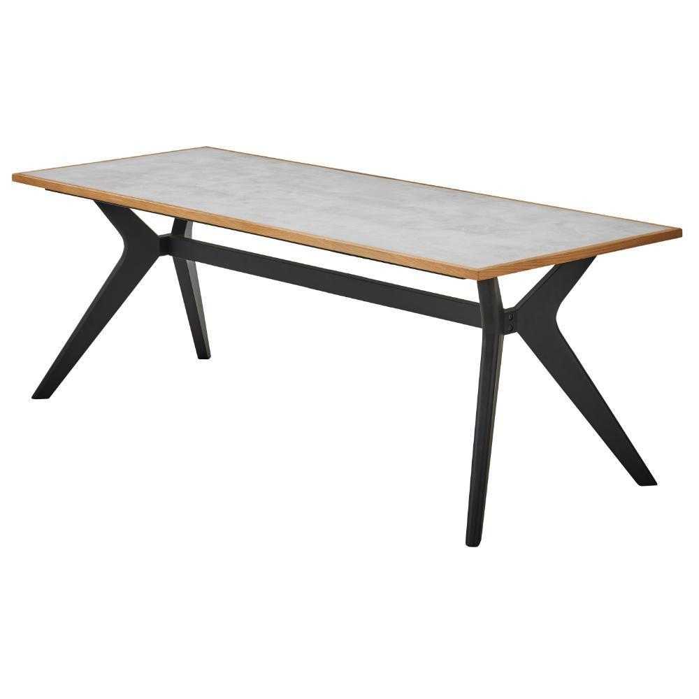 ラミン ダイニングテーブル 幅180cm ライトグレー メーカー直送 ▼返品・キャンセル不可【他商品との同時購入不可】