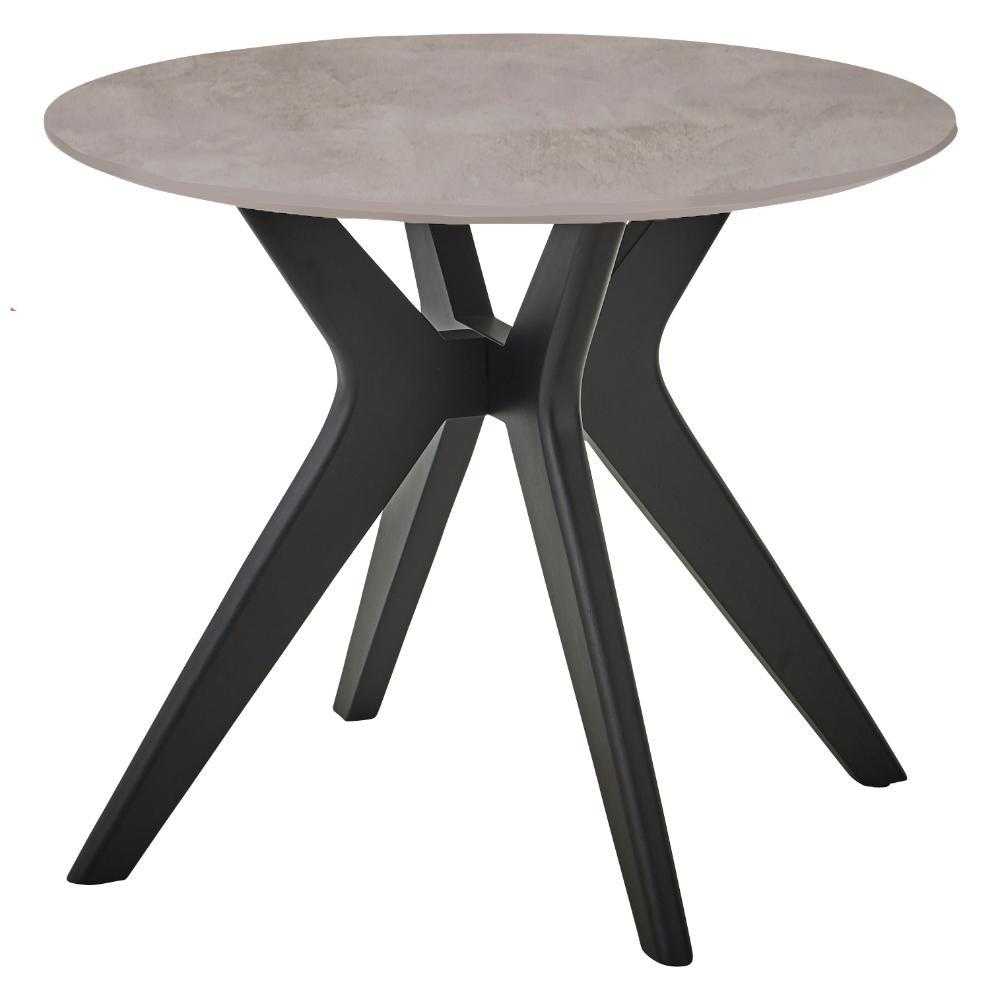 ラミン ダイニングテーブル 円形 直径90cm ライトグレー メーカー直送 ▼返品・キャンセル不可【他商品との同時購入不可】