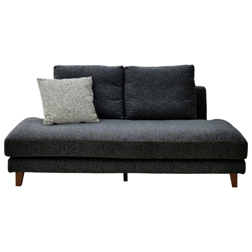 3人掛け肘無しソファ レイモンズ ブラウン脚タイプ ダークグレー メーカー直送 ▼返品・キャンセル不可【他商品との同時購入不可】