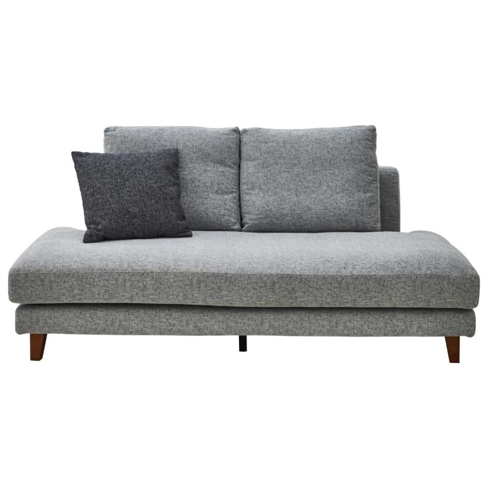 3人掛け肘無しソファ レイモンズ ブラウン脚タイプ ライトグレー メーカー直送 ▼返品・キャンセル不可【他商品との同時購入不可】