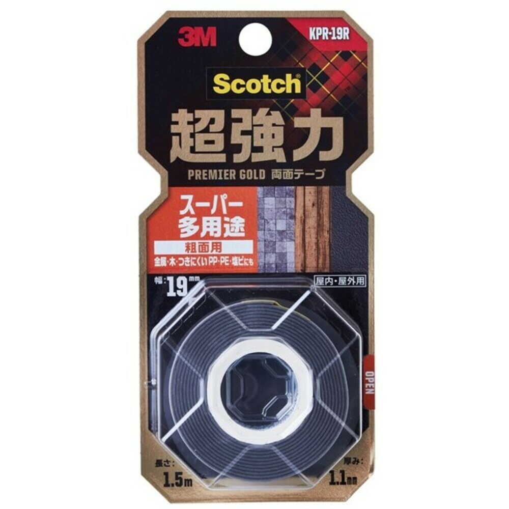 3M 超強力両面テープ プレミアゴールド 粗面用 1巻