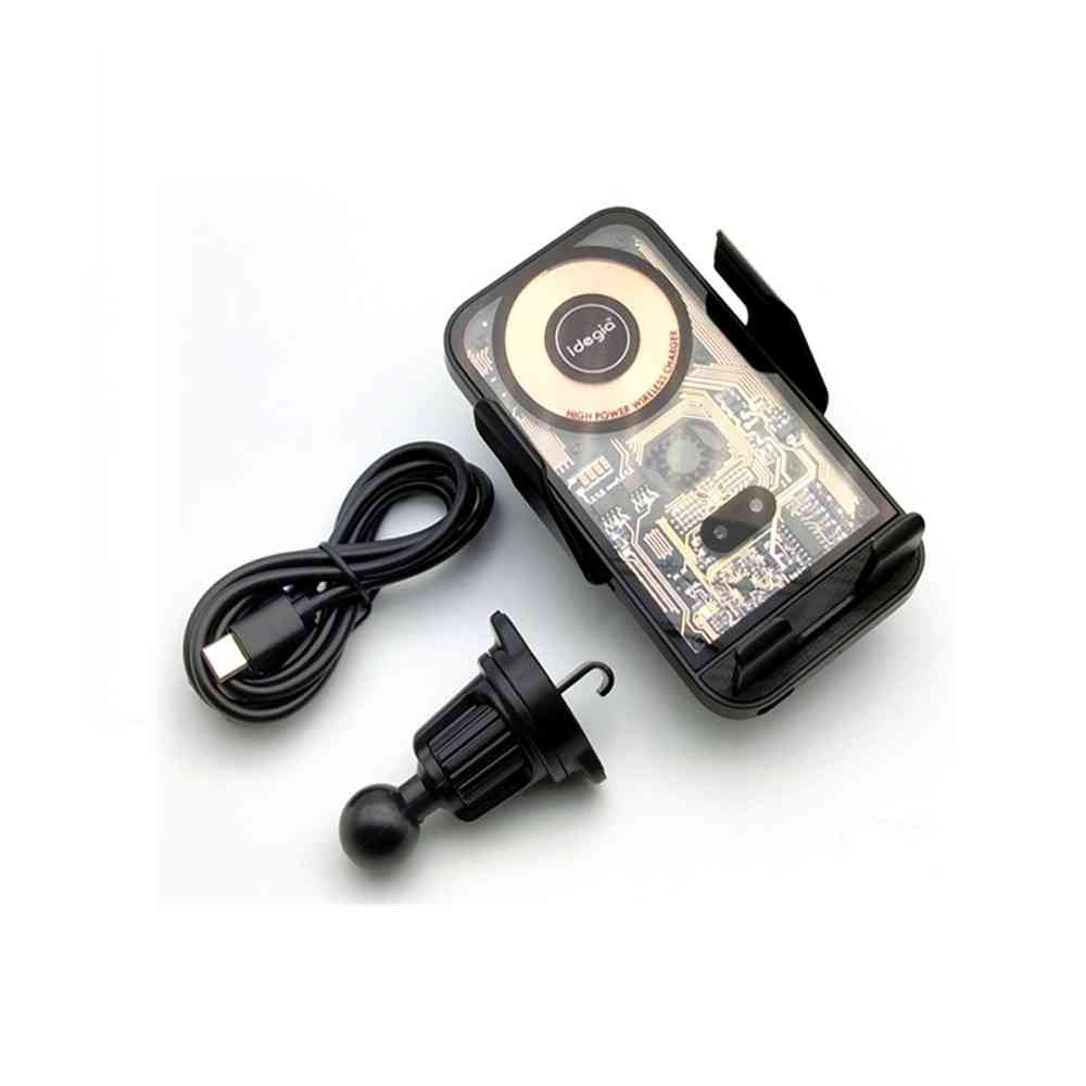 アークス スケルトンスマホホルダー エアコン取付／ワイヤレス充電 ブラック X-342