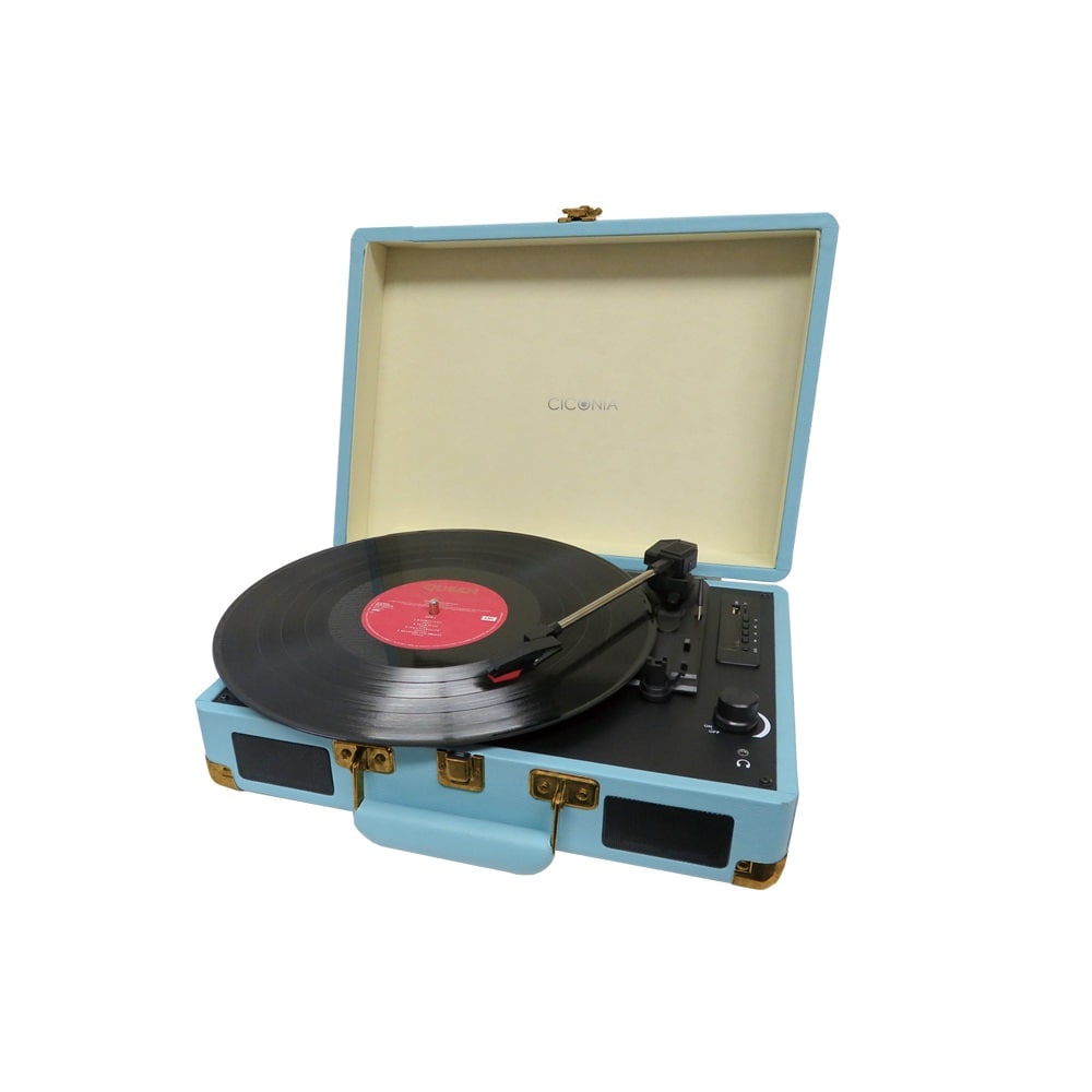 レコードプレーヤー ライトブルー TE-1907-LB メーカー直送 ▼返品・キャンセル不可【他商品との同時購入不可】