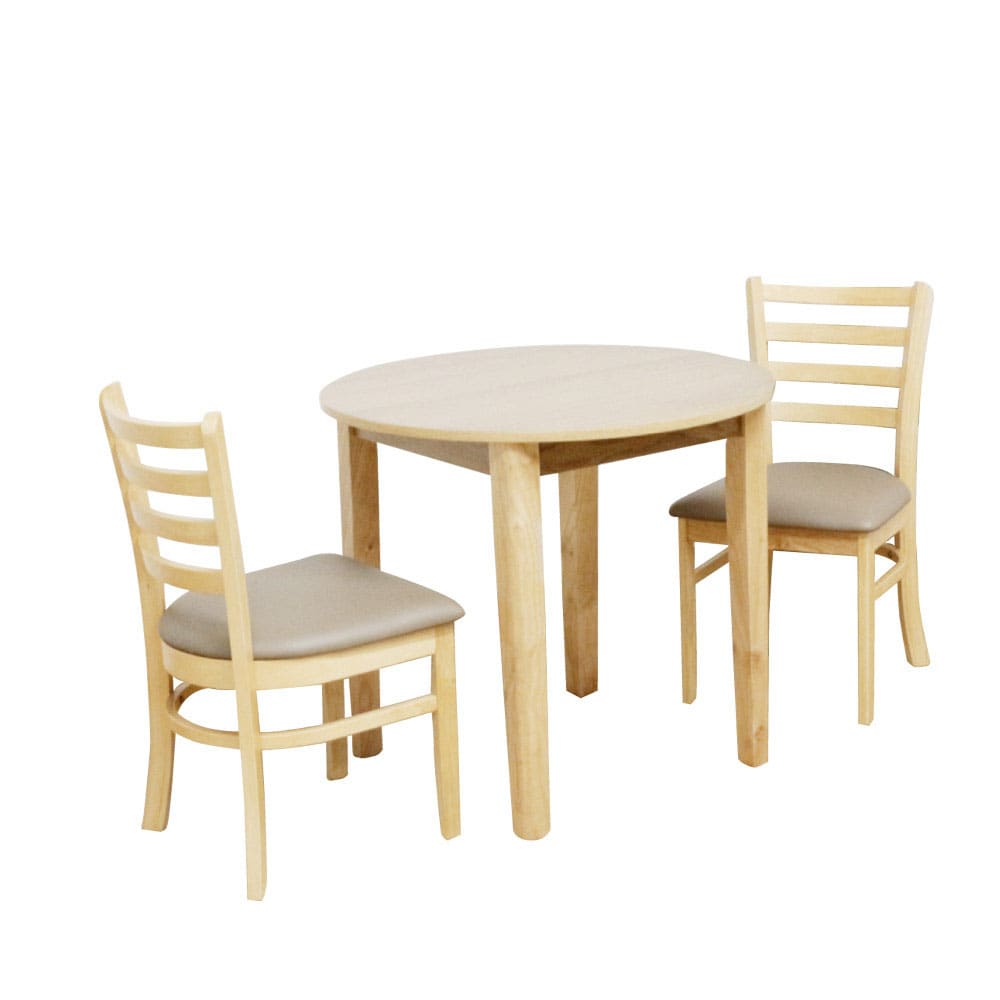 幅80cmの円卓3点セット  DC-ERN-3-NA メーカー直送 ▼返品・キャンセル不可[他商品との同時購入不可]