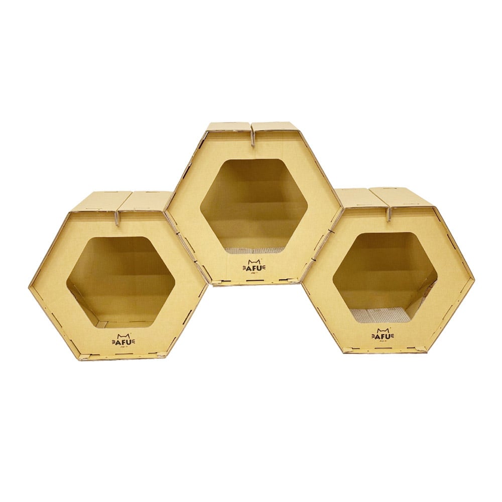 爪とぎ付きハニカムハウス 3個セット メーカー直送 ▼返品・キャンセル不可[他商品との同時購入不可]