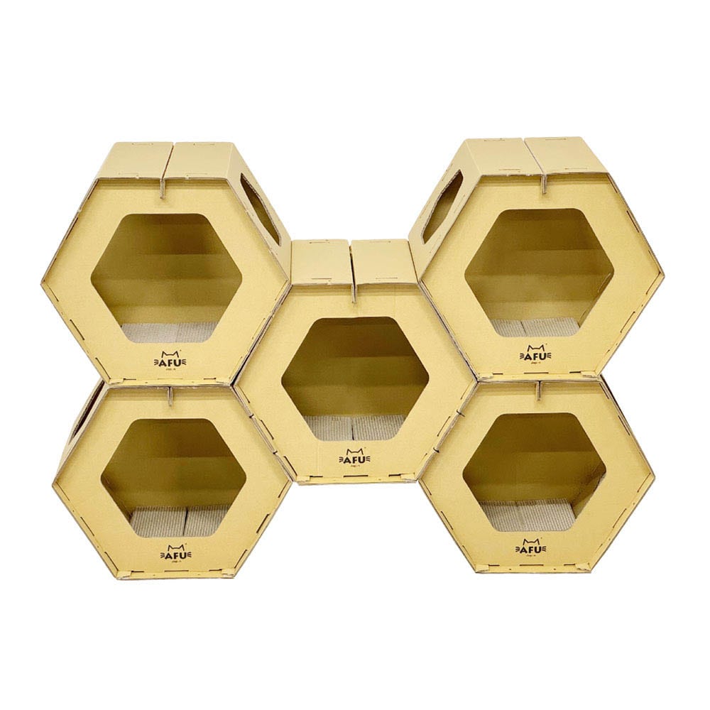 爪とぎ付きハニカムハウス 5個セット メーカー直送 ▼返品・キャンセル不可[他商品との同時購入不可]