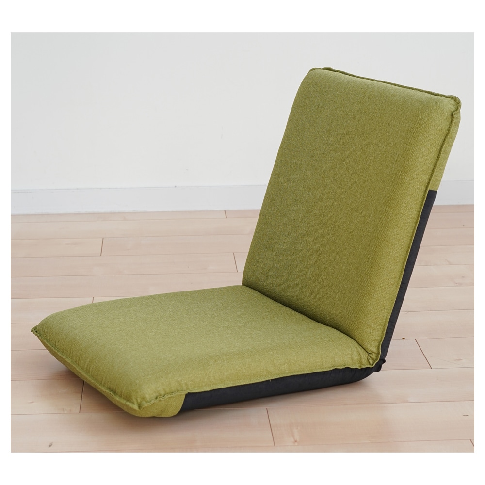 Sノーマル座椅子 14段リクライニング グリーン メーカー直送 ▼返品・キャンセル不可【他商品との同時購入不可】