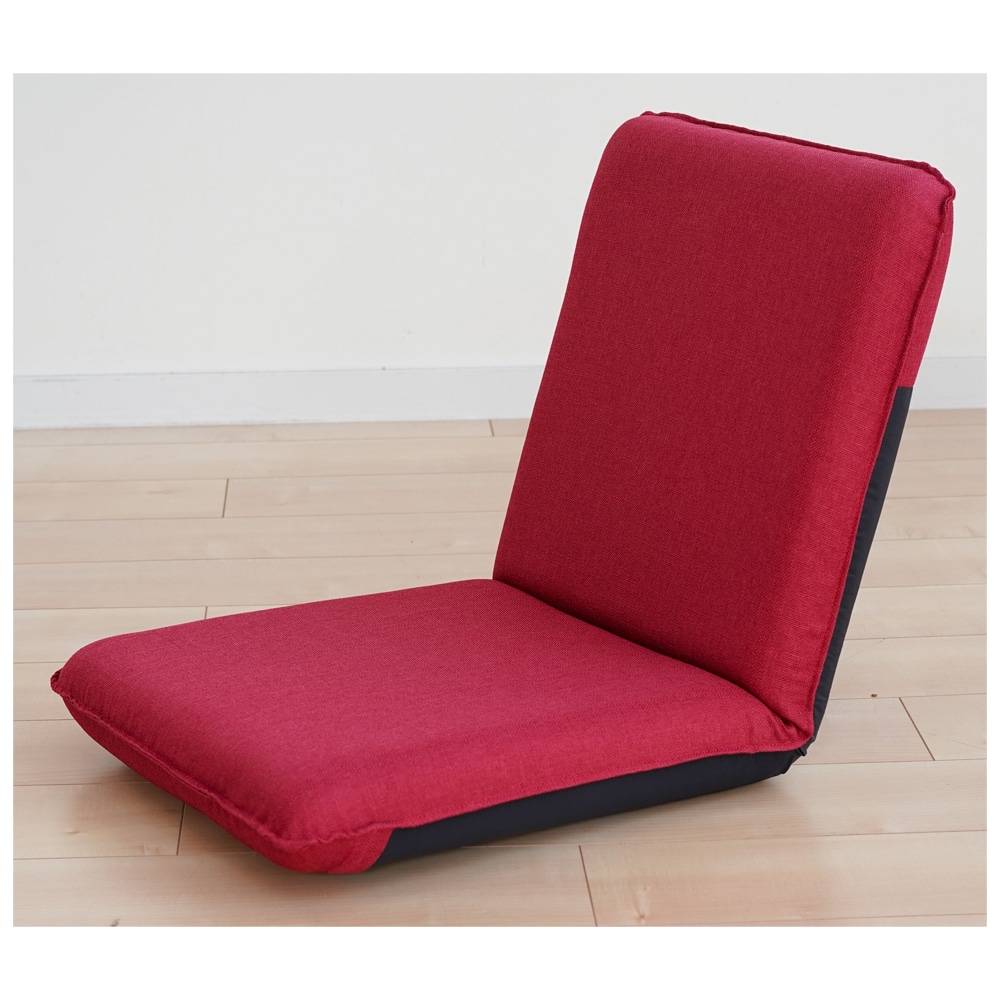 Sノーマル座椅子 14段リクライニング レッド メーカー直送 ▼返品・キャンセル不可【他商品との同時購入不可】