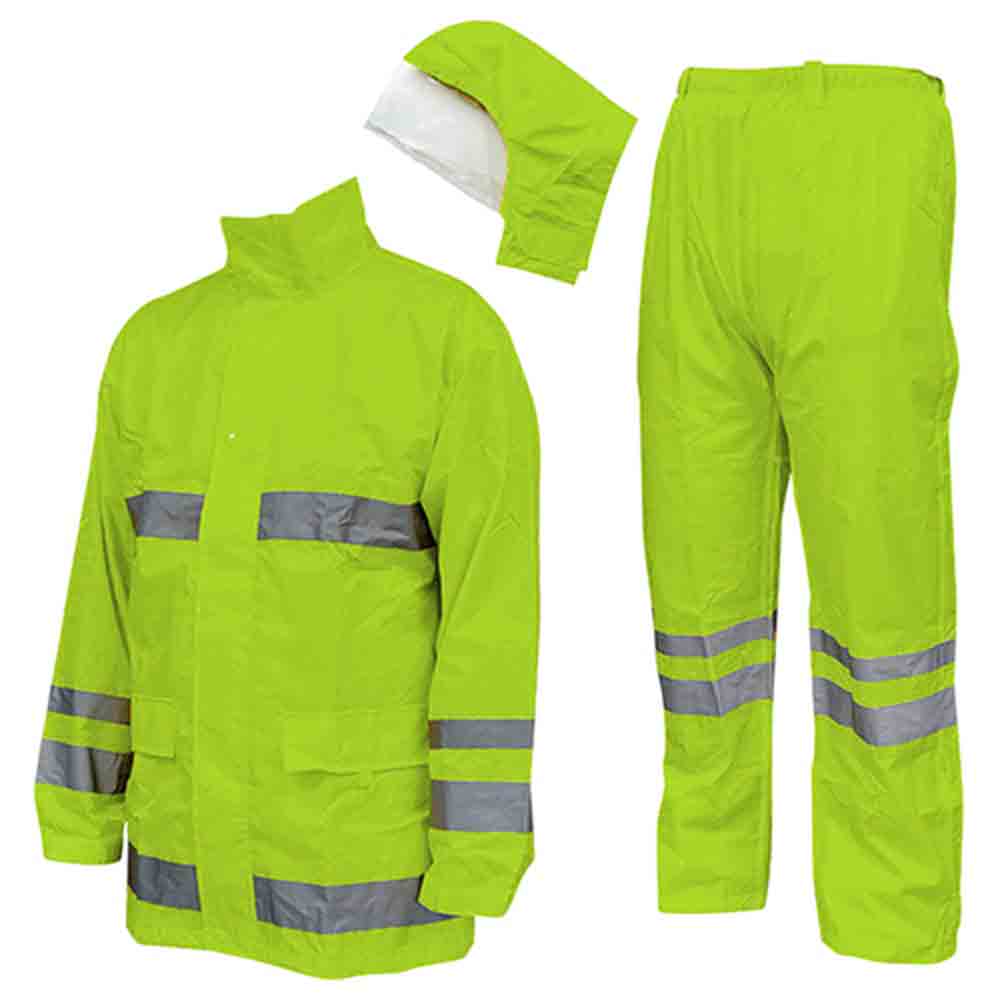 レインスーツF-8400 蛍光イエロー3L メーカー直送 ▼返品・キャンセル不可【他商品との同時購入不可】