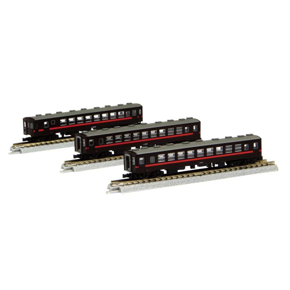 もおか鐡道 50系客車 (赤帯) 3両セット T014-4 [直送品] 返品・キャンセル・他商品と同時購入は不可