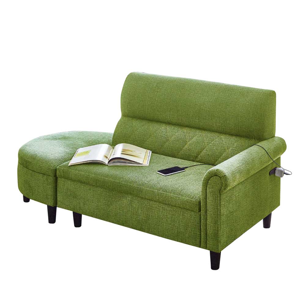 2口コンセント付きのコンパクトカウチソファ SO-CD-GR メーカー直送 ▼返品・キャンセル不可【他商品との同時購入不可】