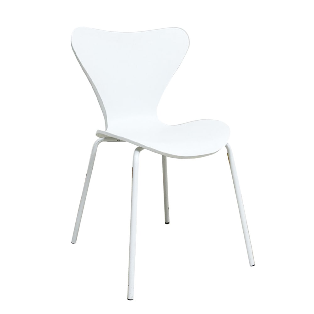 特徴的なフォルムのアリンコチェアー 4脚入 ホワイト メーカー直送 ▼返品・キャンセル不可[他商品との同時購入不可]