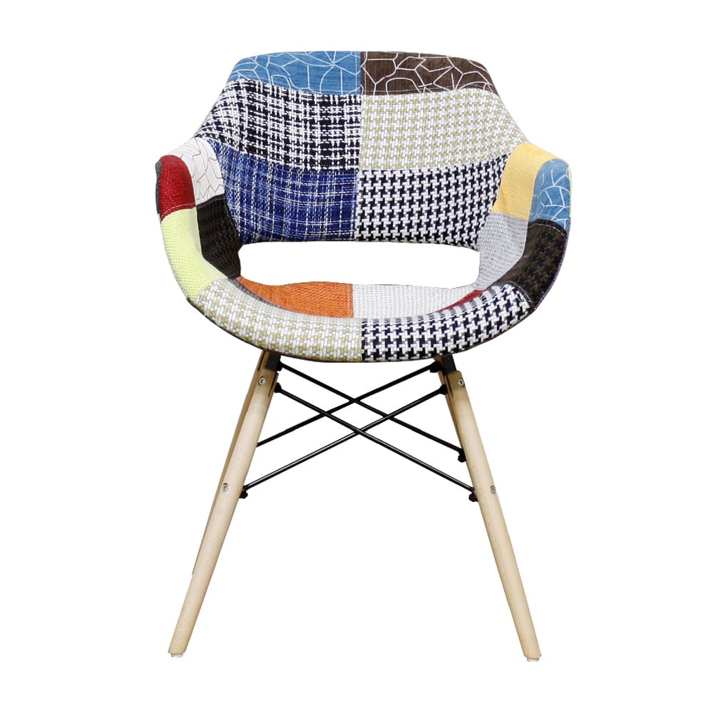 パッチワークデザインチェアー カラフル CC-FR-KF メーカー直送 ▼返品・キャンセル不可[他商品との同時購入不可]