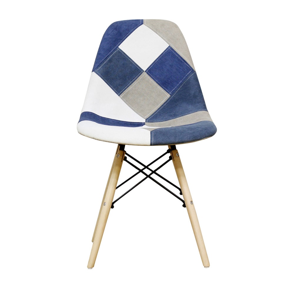 パッチワークシェルチェアー  ブルー CC-YD-BL メーカー直送 ▼返品・キャンセル不可[他商品との同時購入不可]