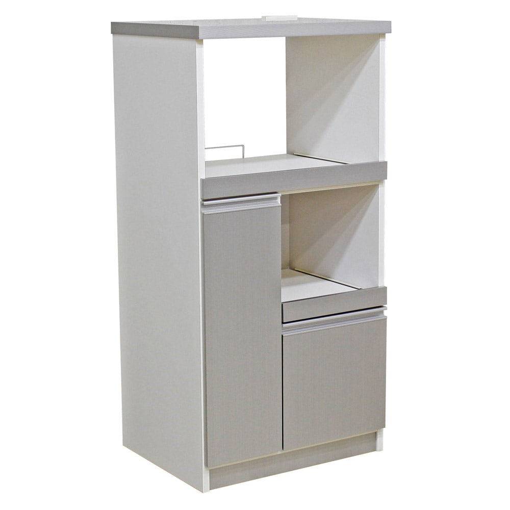 12キロの米びつ付き国産レンジ台 扉タイプ RB-03-2-SV メーカー直送 ▼返品・キャンセル不可【他商品との同時購入不可】