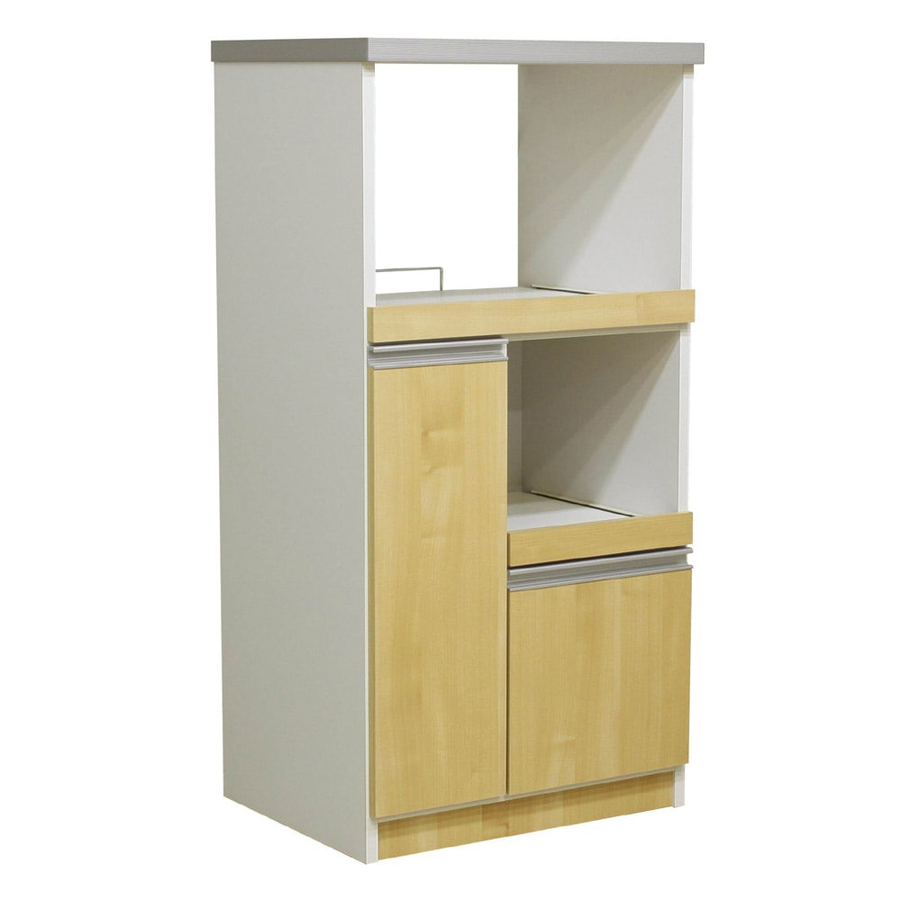 12キロの米びつ付き国産レンジ台 扉タイプ RB-03-2-NA メーカー直送 ▼返品・キャンセル不可【他商品との同時購入不可】