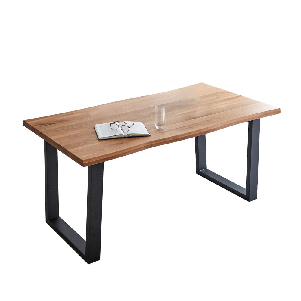 幅180cmのオーク無垢材使用 高級感あるダイニングテーブル0 メーカー直送 ▼返品・キャンセル不可[他商品との同時購入不可]