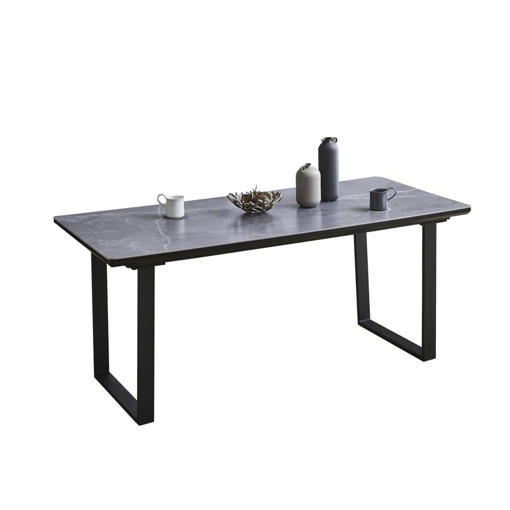 デザインと耐久性を備えた180セラミックダイニングテーブル GY メーカー直送 ▼返品・キャンセル不可[他商品との同時購入不可]