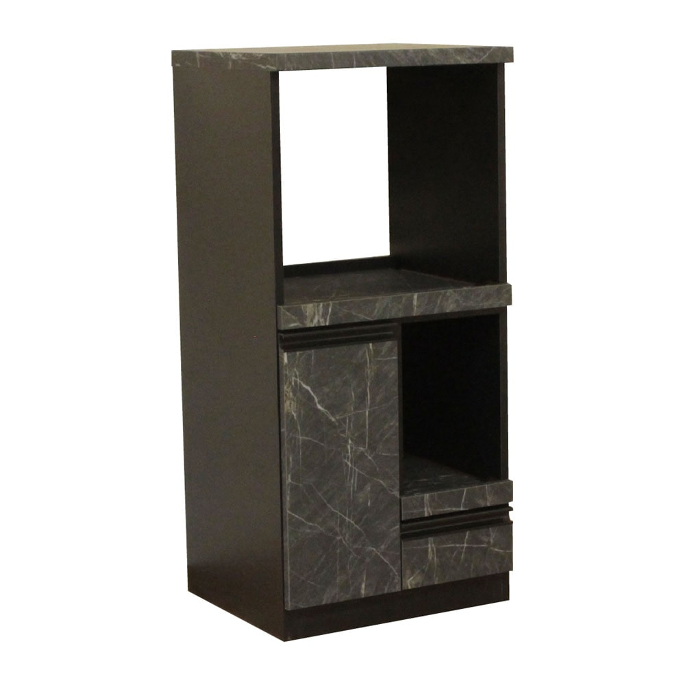 コンパクト国産レンジ台 扉タイプ RB-02-T-GY 【直送品】 返品・キャンセル・他商品と同時購入は不可