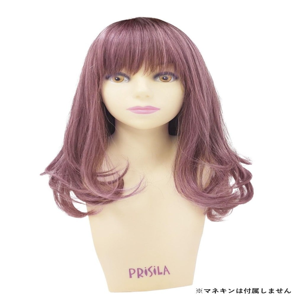 プリシラ オールウィッグ グラデ フリルカールミディ 耐熱 【直送品】 返品・キャンセル・他商品と同時購入は不可