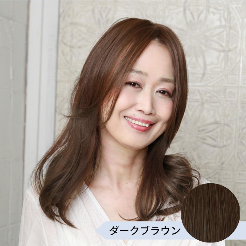 プリシラ プレミアム白髪かくしウィッグ ワンレンロングタイプ 【直送品】 返品・キャンセル・他商品と同時購入は不可