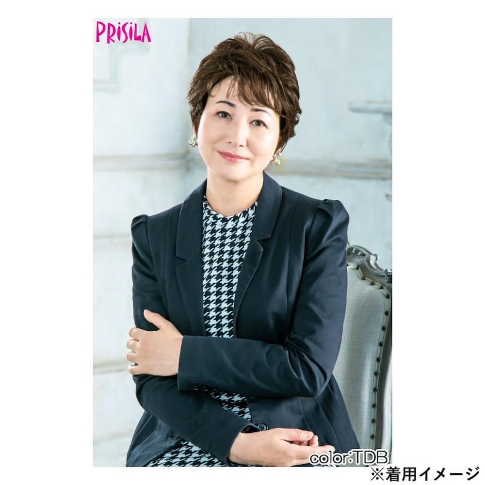 プリシラ 帽子ウィッグリラックス ミックスカールショート 耐熱 【直送品】 返品・キャンセル・他商品と同時購入は不可