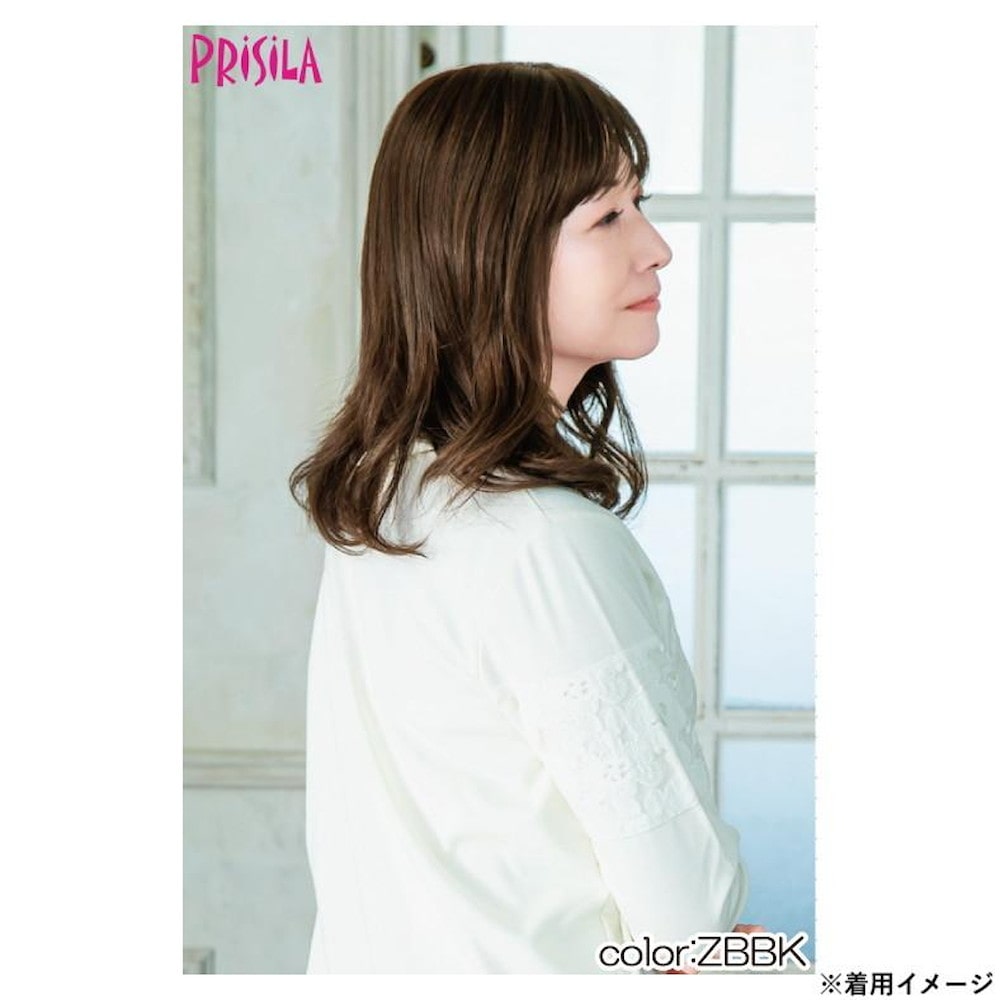 プリシラ 白髪かくしウィッグ 人毛100％ ロング 人毛 【直送品】 返品・キャンセル・他商品と同時購入は不可