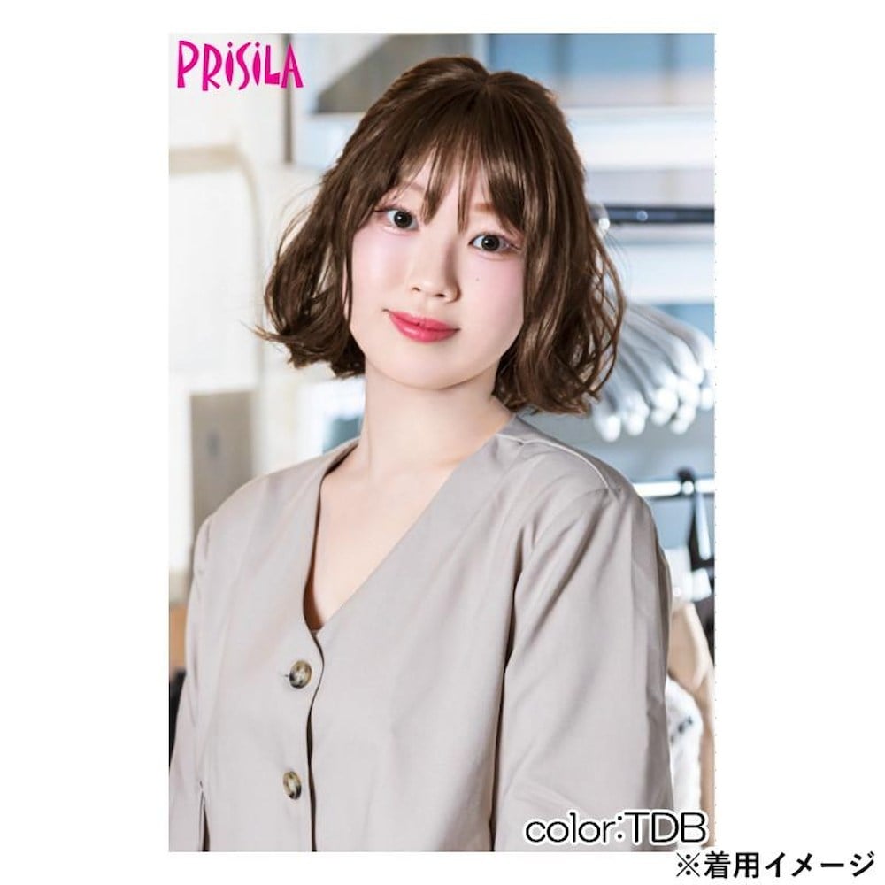 プリシラ 帽子ウィッグフィット 波ウェーブボブ 耐熱 【直送品】 返品・キャンセル・他商品と同時購入は不可