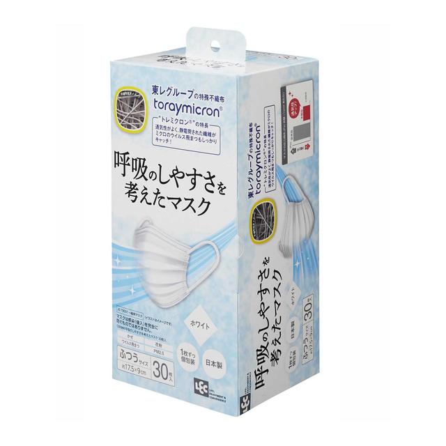 レック 呼吸のしやすさを考えたマスク ホワイト 30枚入